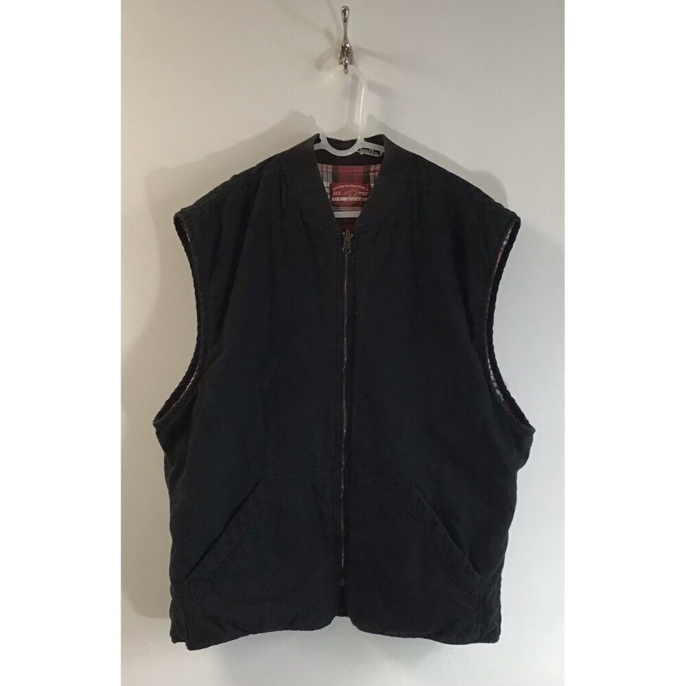 Vtg 90's XL Marlboro Country Store Quilted Vest Reversible  Flannel ❤️